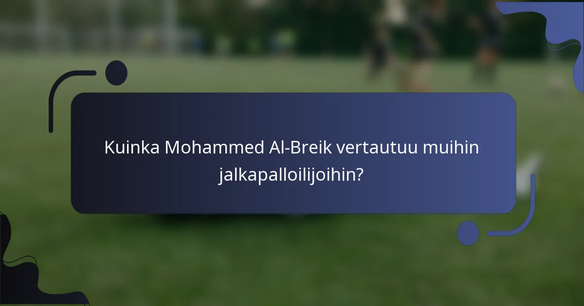 Kuinka Mohammed Al-Breik vertautuu muihin jalkapalloilijoihin?