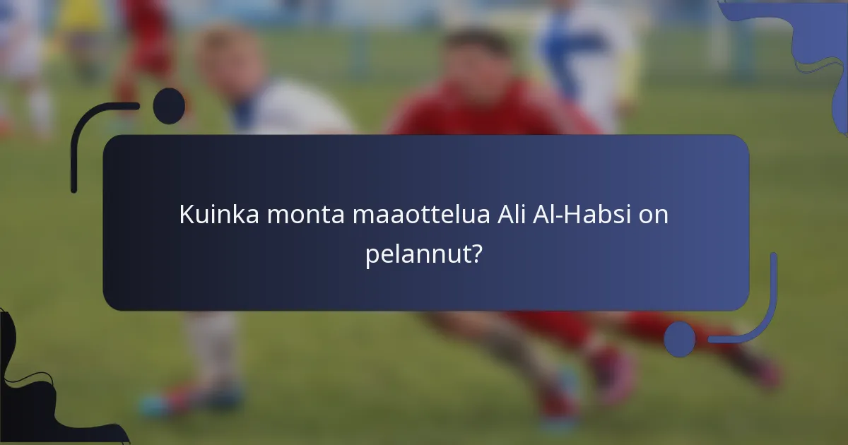 Kuinka monta maaottelua Ali Al-Habsi on pelannut?