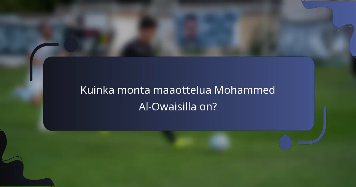 Kuinka monta maaottelua Mohammed Al-Owaisilla on?