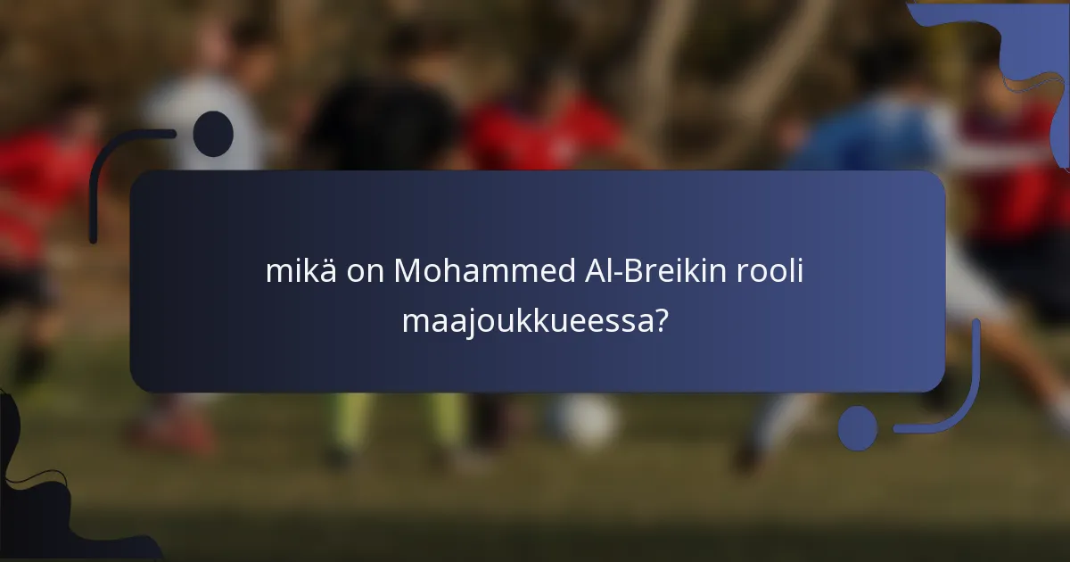 mikä on Mohammed Al-Breikin rooli maajoukkueessa?